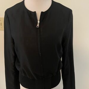 Valentino Black Bomber Jacket with Streamlined Design